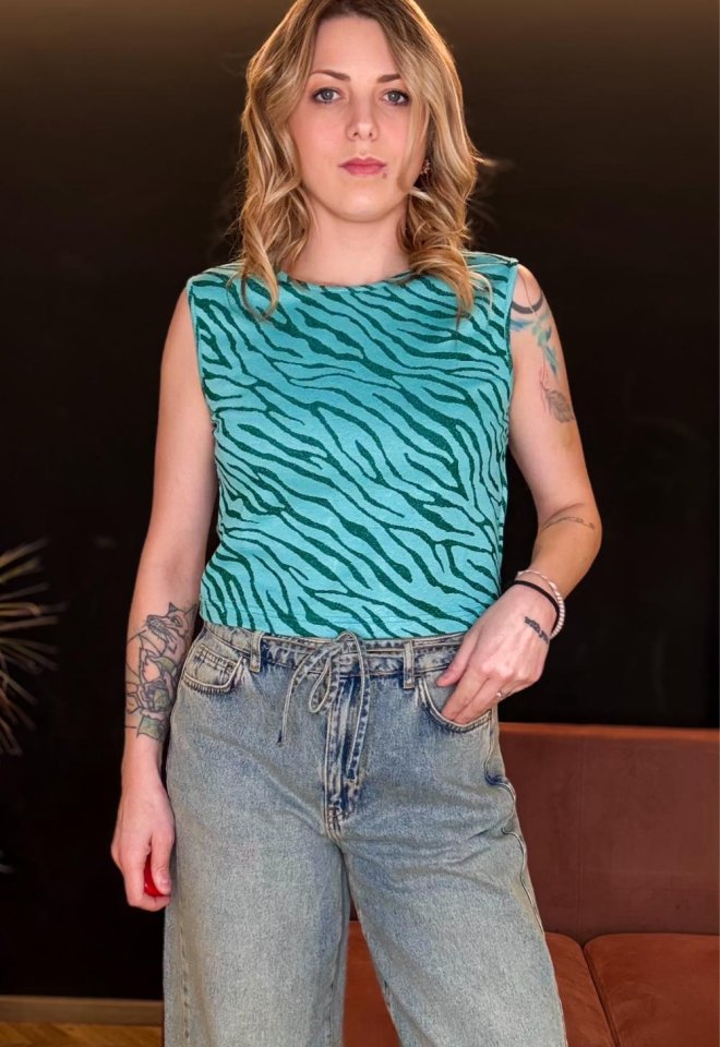 Top Meg Zebra Zaffiro — Luce Studio -  S