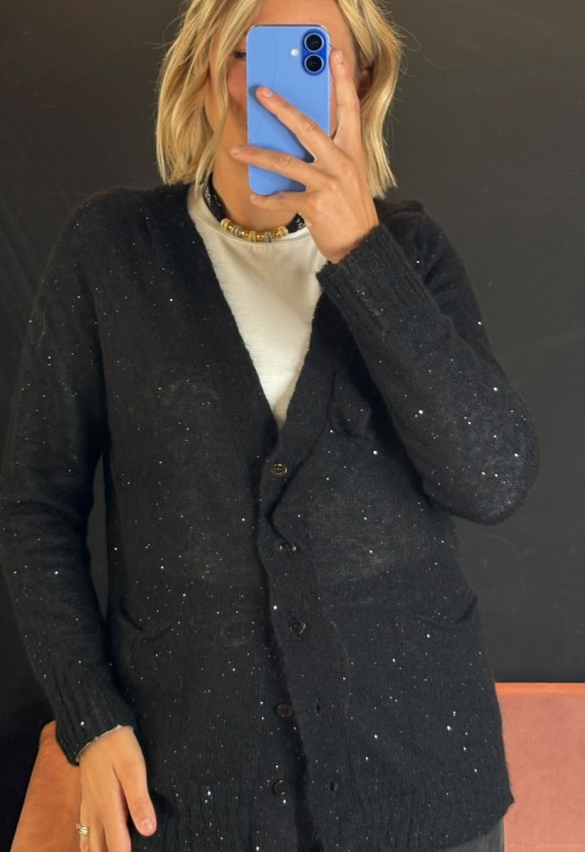 Cardigan in Baby Alpaca e Lana con Volant Sbieco – Chiara Bertani -  S