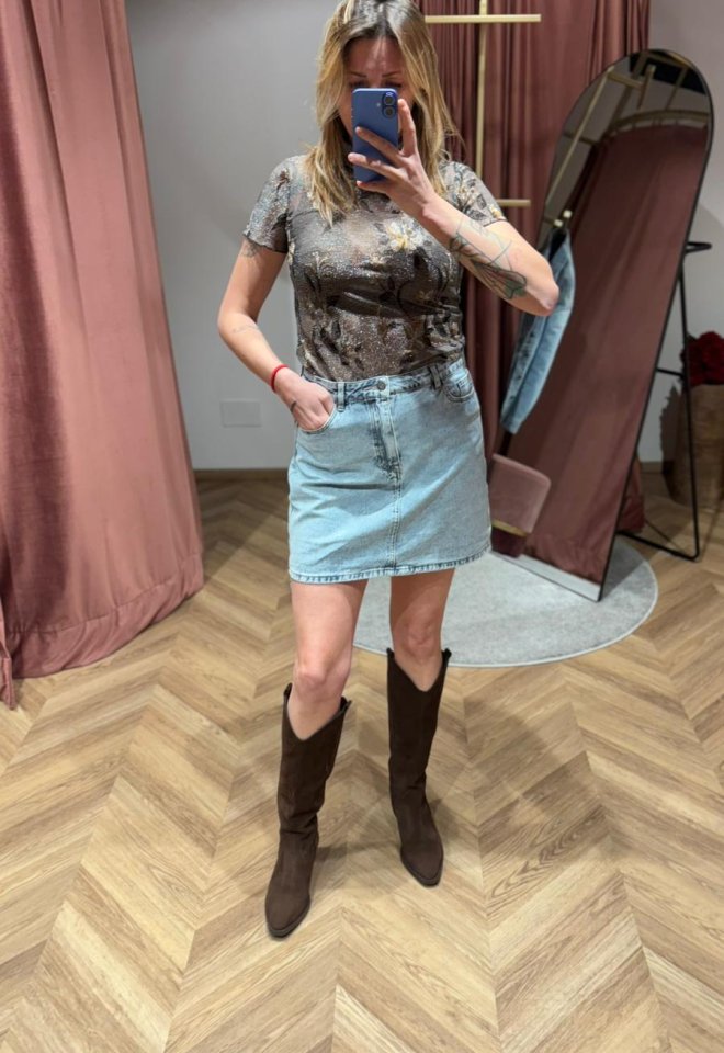 Minigonna Denim Chiaro  -  38