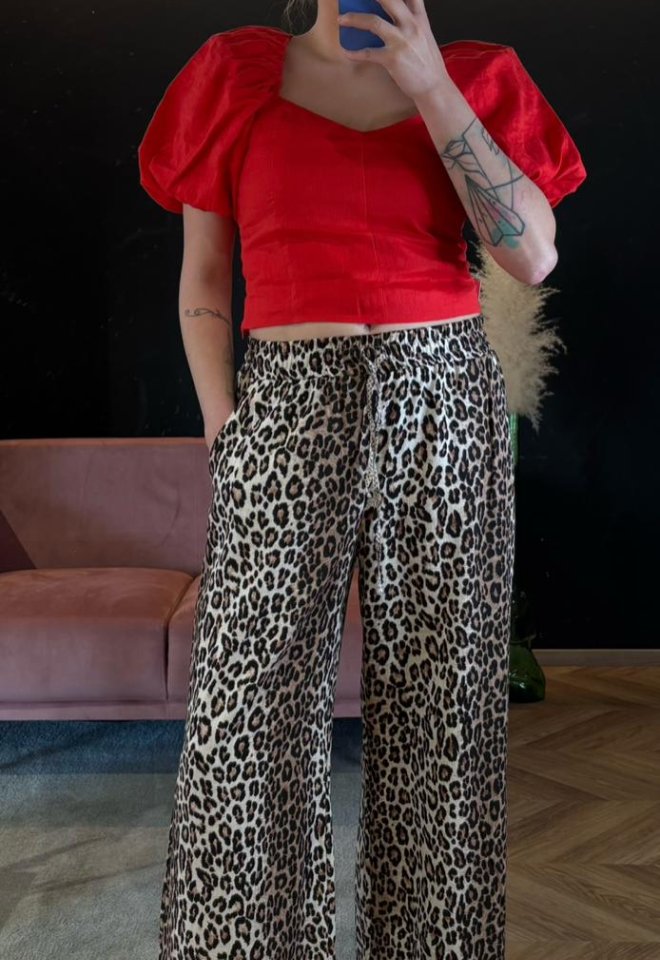 Pantalone maculato fluido Front Street8 con coulisse -  S