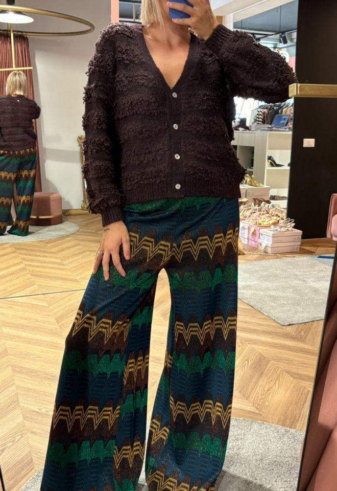 Pantaloni Palazzo Paloma Fantasia Trapezio Multi Blu – Luce Studio -  S