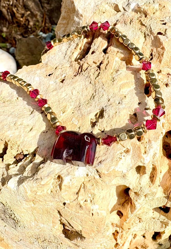 Collana Lucky Elephant Corniola