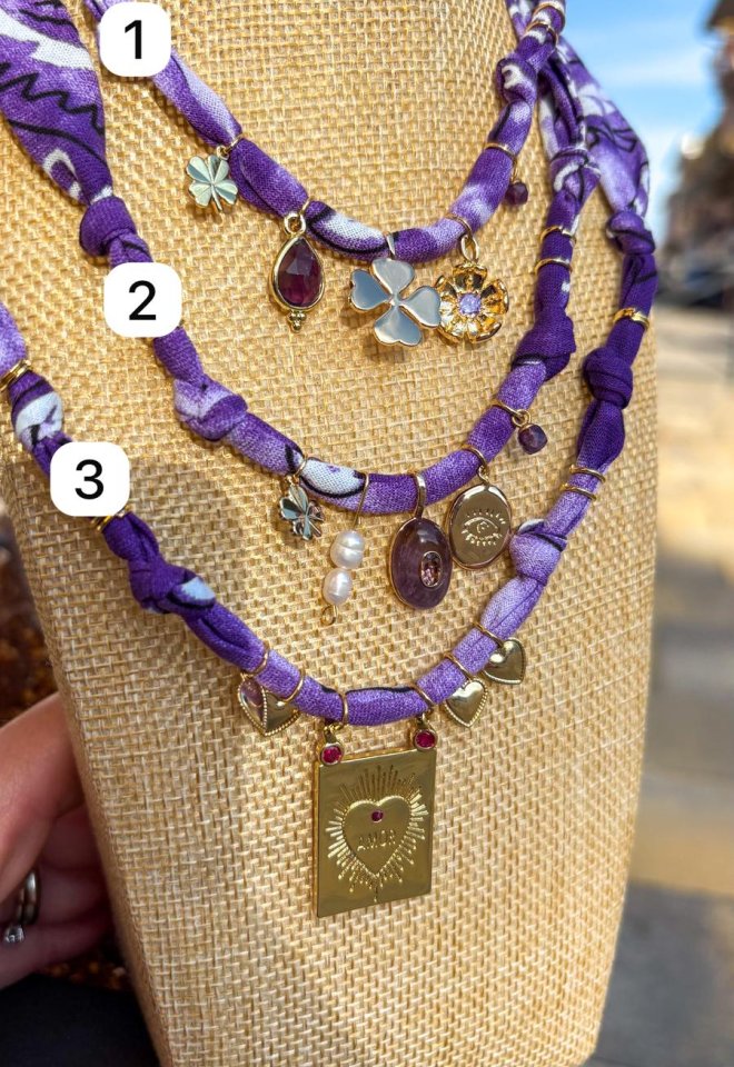 Collana Bandana Charms Viola -  1
