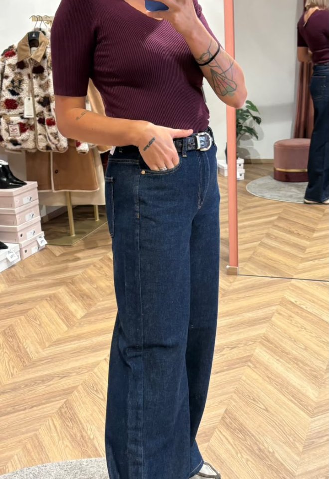 Jeans Wide Leg Dark Blue -  L