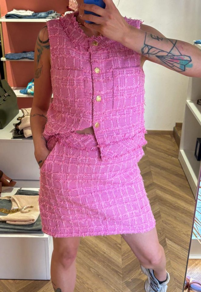 Gonna Mini in Tweed Rosa Nümph -  S