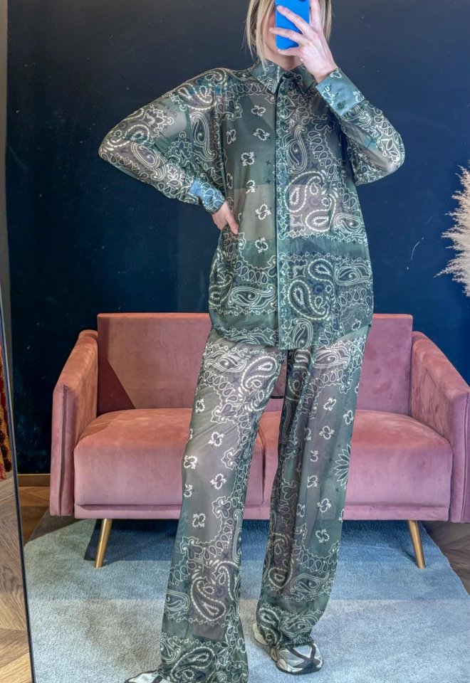 Pantalone mesh bandana Army – Vita elastica donna -  XS/S