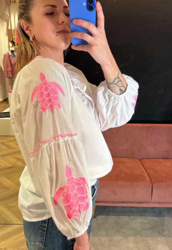 Camicia Ricamata Tartaruga -  M