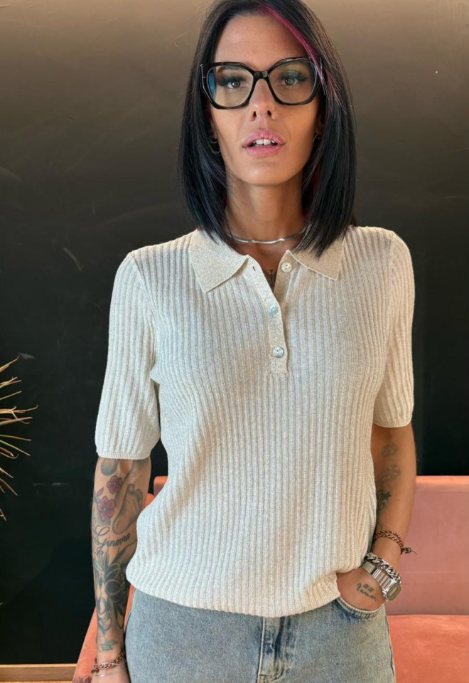 Polo in viscosa e lurex Numph -  S