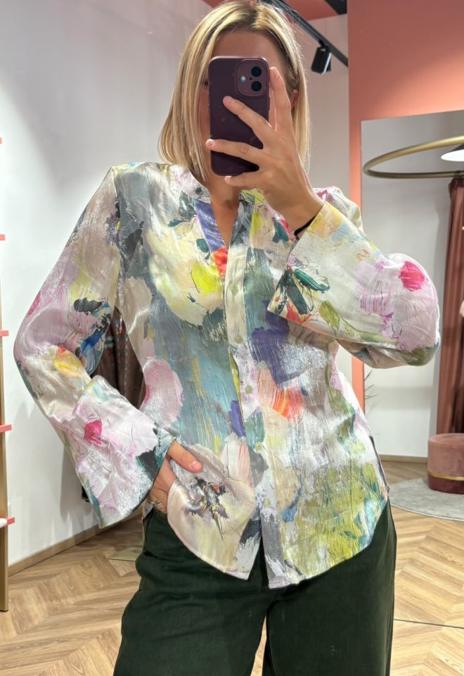 Camicia con Fiocco Posteriore e Riflessi Metallizzati -  S
