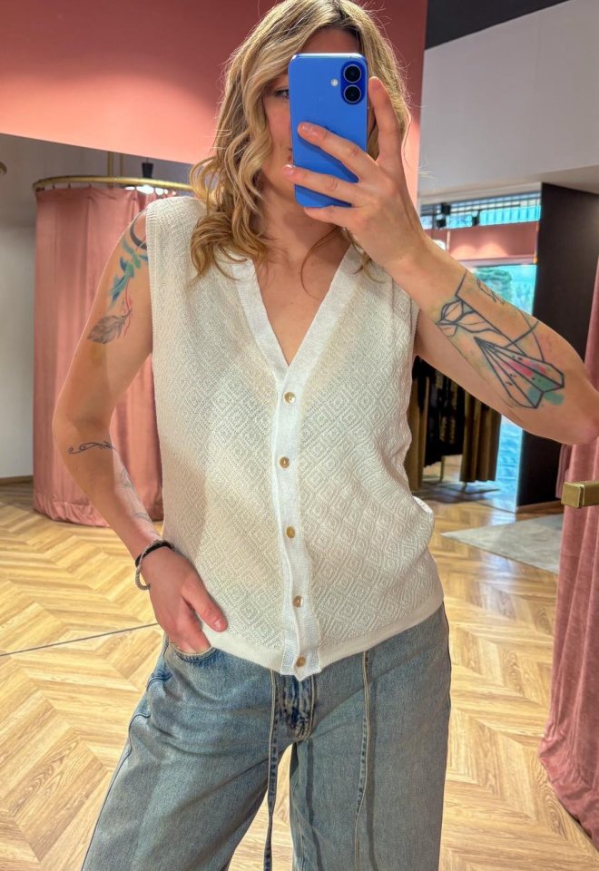 Gilet lurex in cotone e viscosa — Chiara Bertani -  S