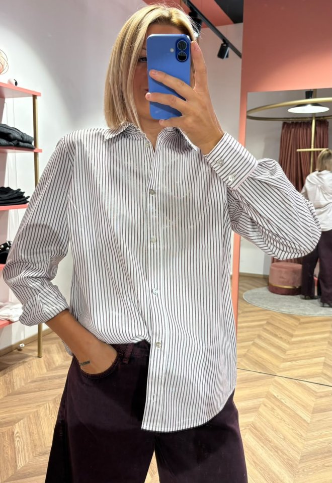 Camicia a Righe Rigmor con Dettagli Lurex -  S