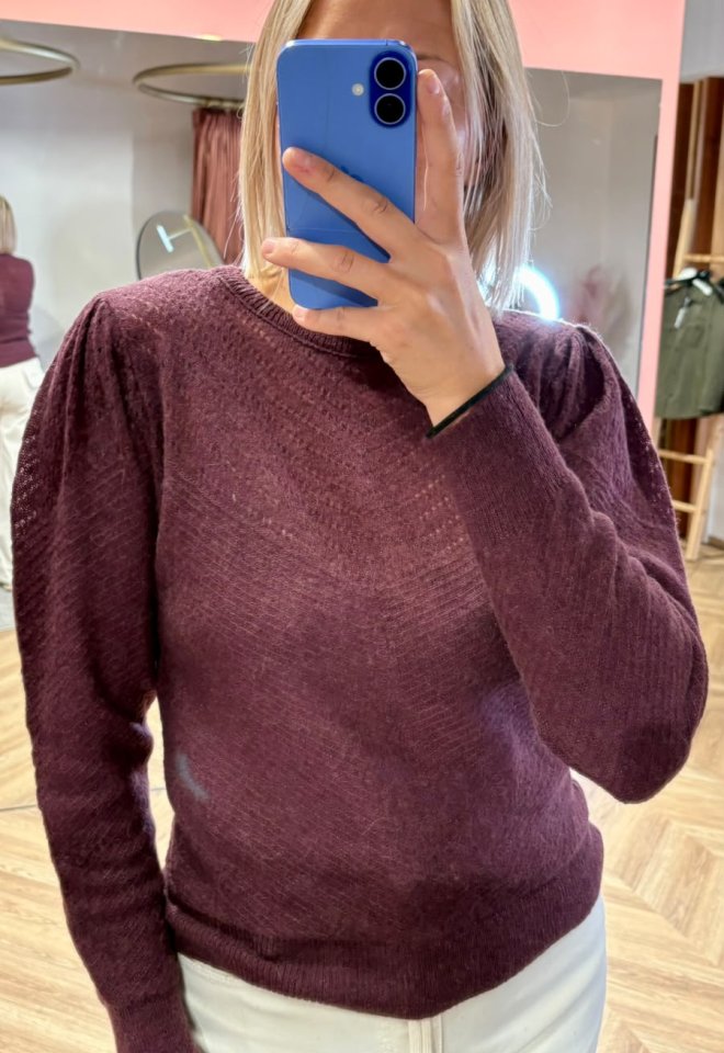 Maglia Girocollo in Baby Alpaca e Lana Merino con Dettaglio Traforato – Chiara Bertani -  S