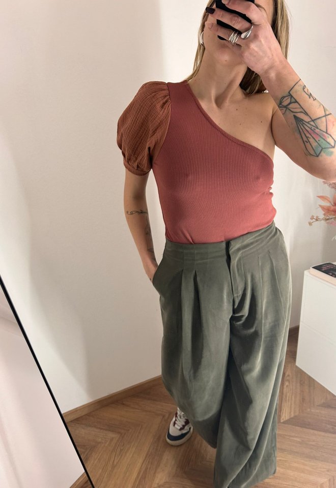 top  monospalla - rosa antico -  M