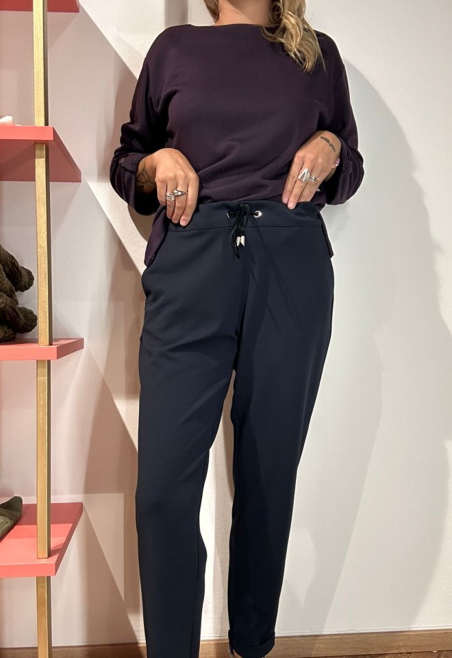 Pantalone elastico - Blu -  50