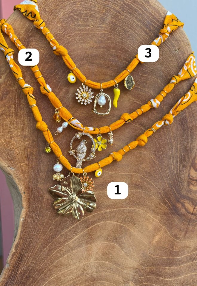 Collana bandana - ARANCIO -  1