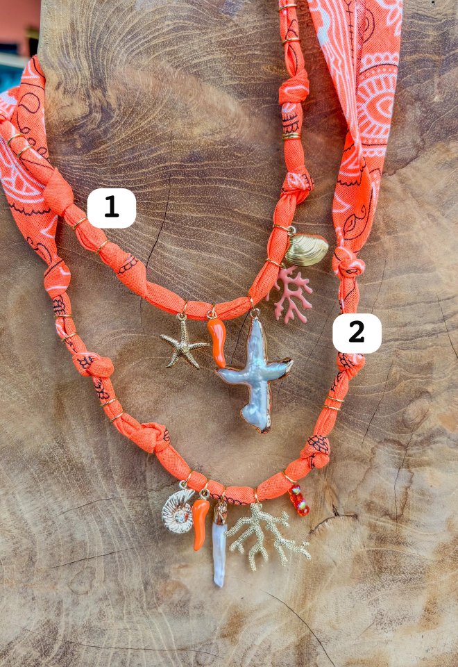 Collana Bandana - Arancio Fluo -  1
