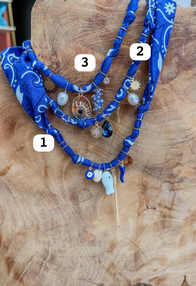 Collana Bandana Blu -  1