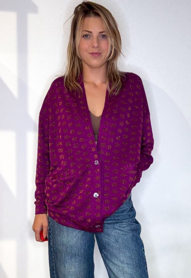 Cardigan Margherite Viola - Viola -  XS/S