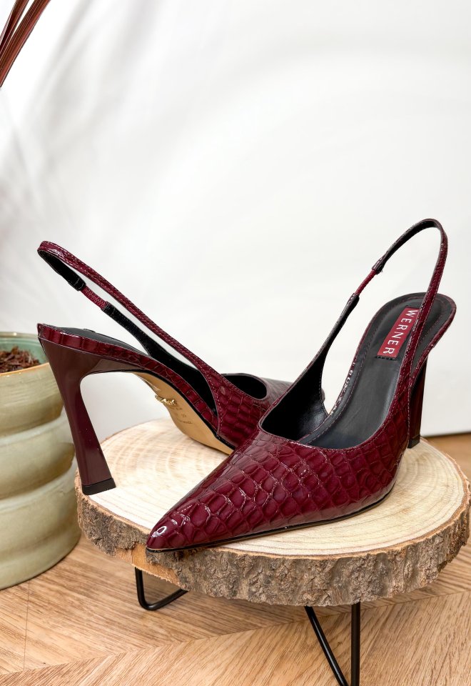 Slingback Bordeaux in pelle - Bordeaux -  37
