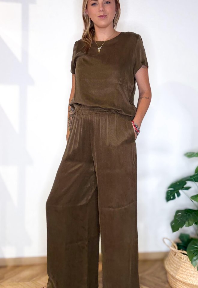 Pantalone Cupro Velvet Touch  -  S