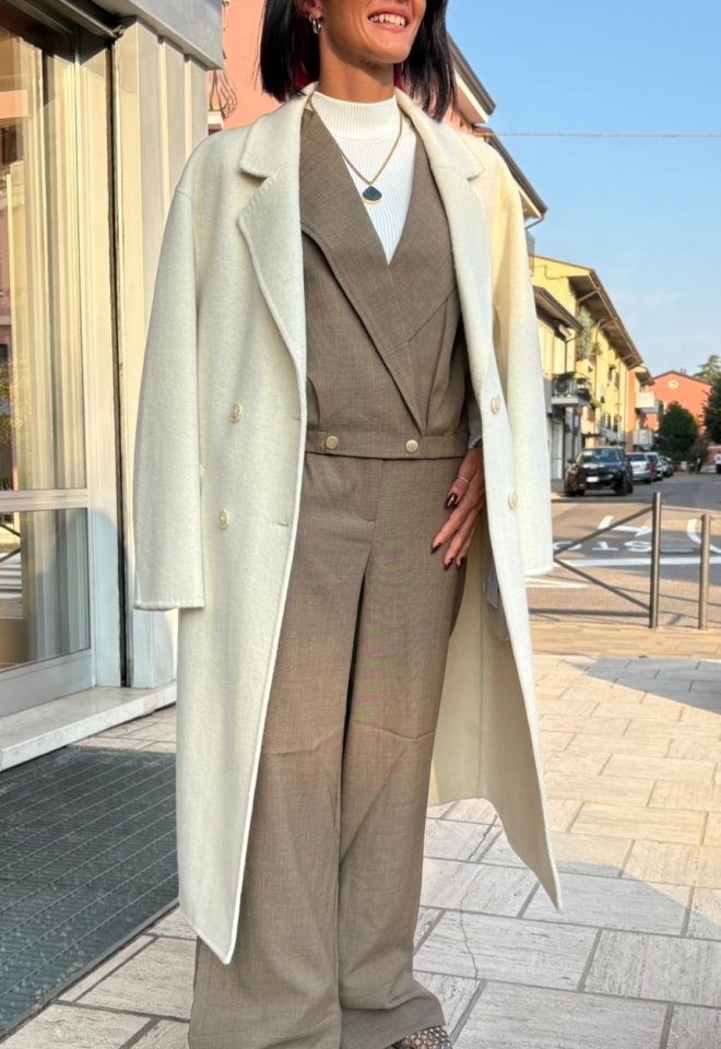 Cappotto cucito a mano – Eclà - Bianco -  S