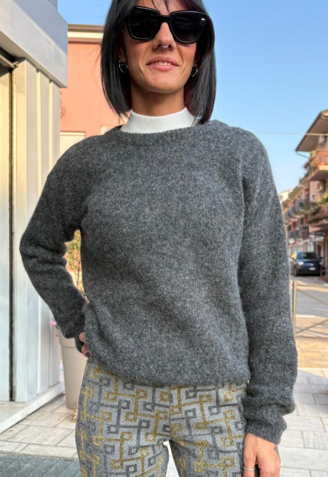 Maglione Lurex Baby Alpaca – Chiara Bertani - Grigio -  M