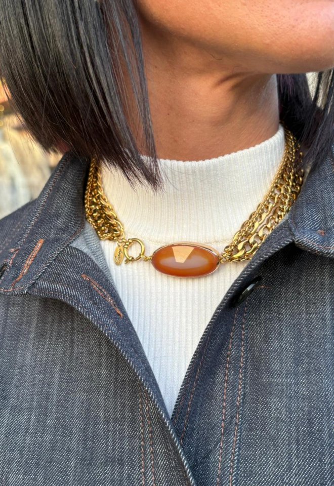 Choker dorato con Agata _ Gipsy Chic Lovers