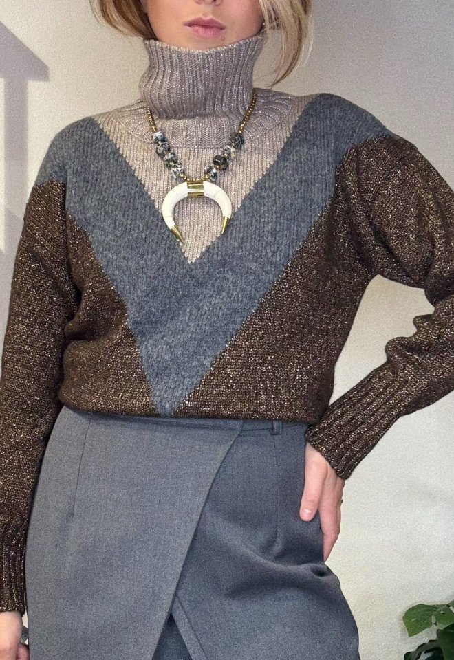 Maglione in lana merino extrafine _ Chiara Bertani - Grigio -  S