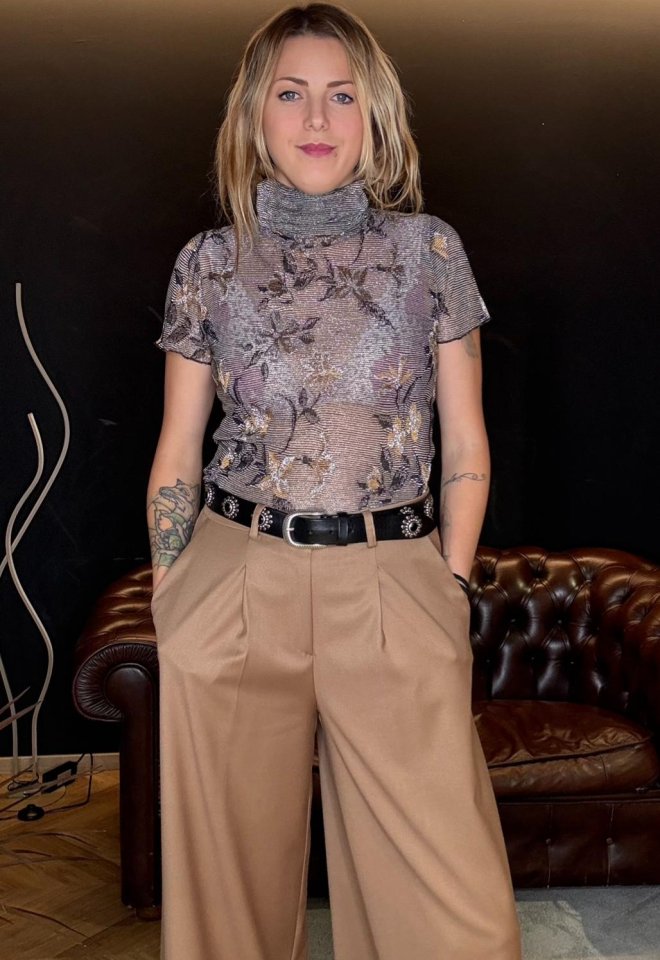 Dolcevita Lurex Ricamato a Fiori – BeLimousine -  S