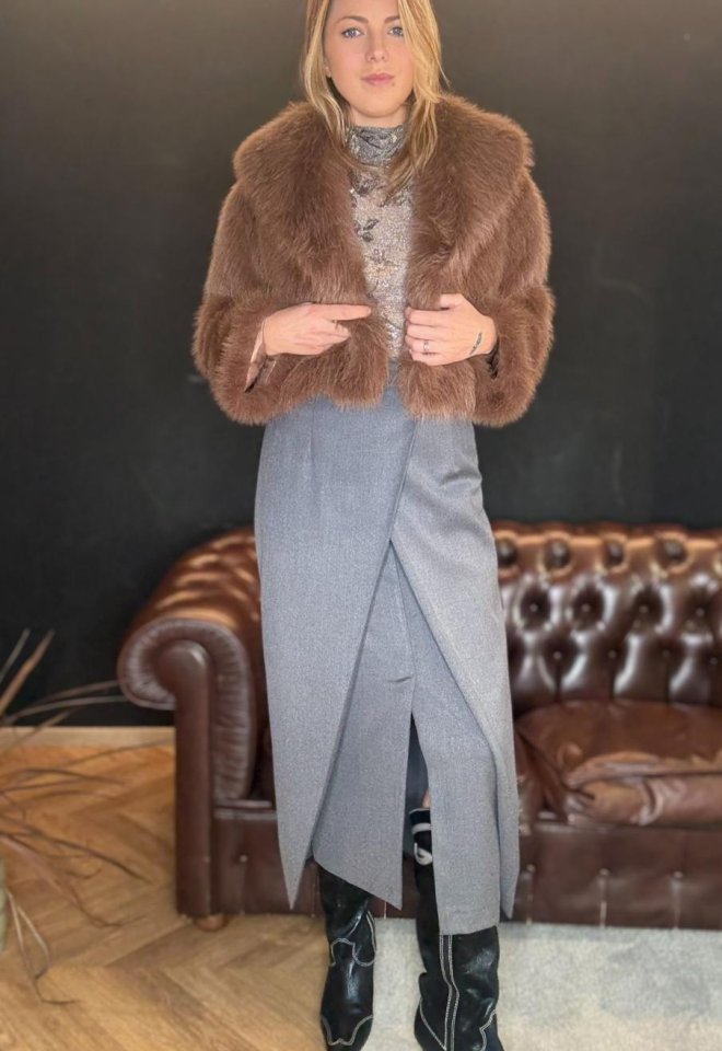 Gonna a Matita Grigia con Spacco Frontale – Eclà -  46