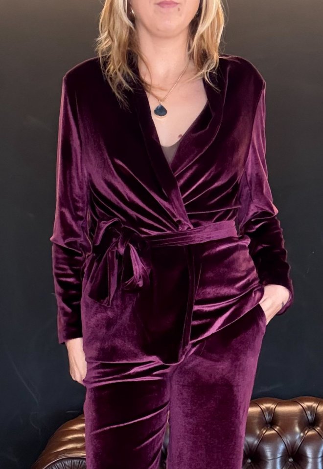 Kimono in Velluto Porpora e Lurex -  S