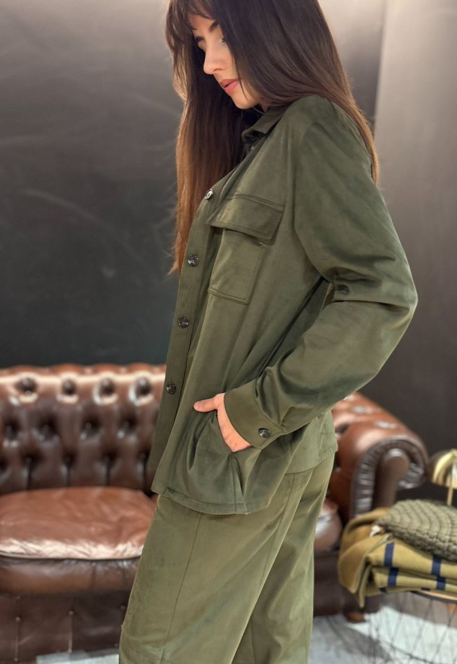 Camicia scamosciata Eclà - Verde  -  S