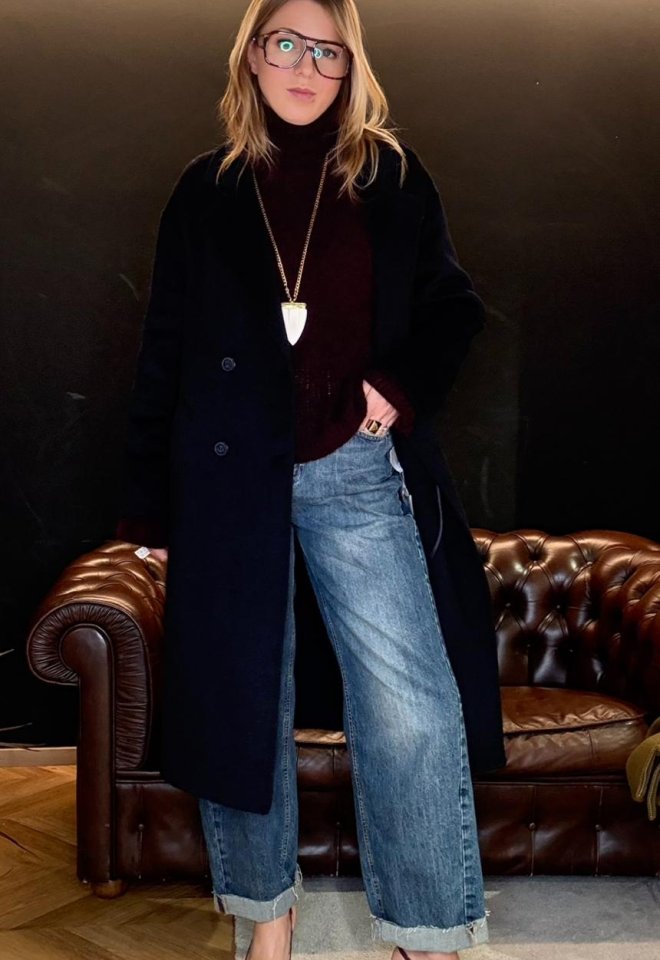 Cappotto doppio petto blu navy in lana – Eclà -  42