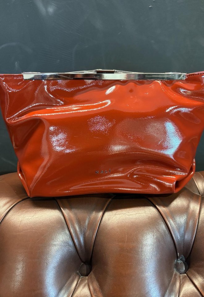 Pochette Lea in ecopelle con catena silver – Ruggine - ruggine