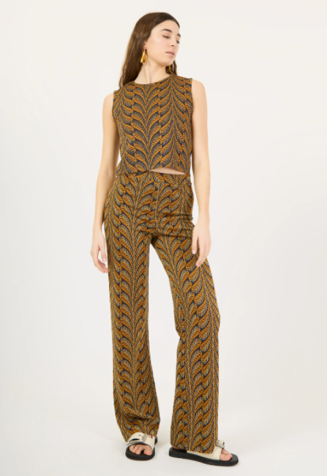 Polinesia foglia cognac - Blu -  S