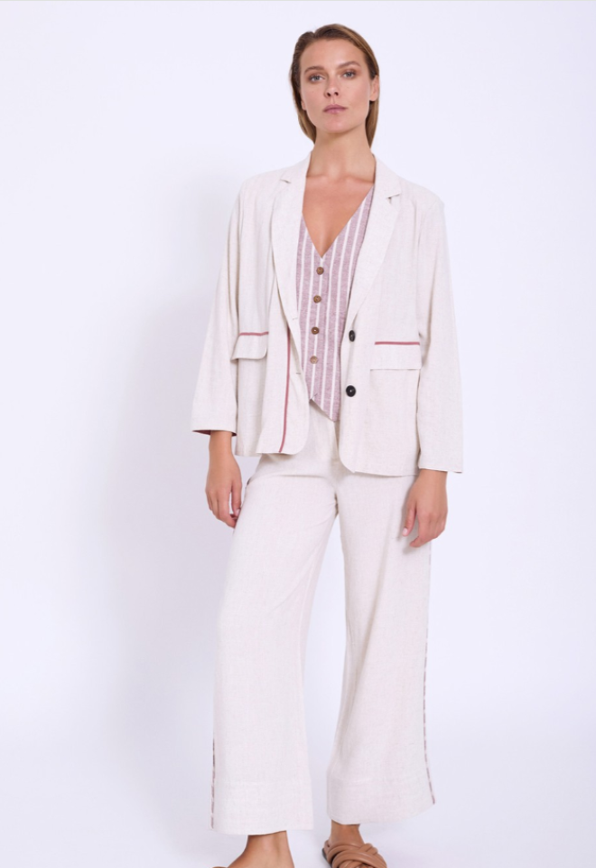 Pantaloni misto lino -  S