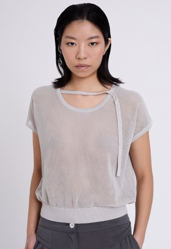 Maglia traforata ghiaccio -  S