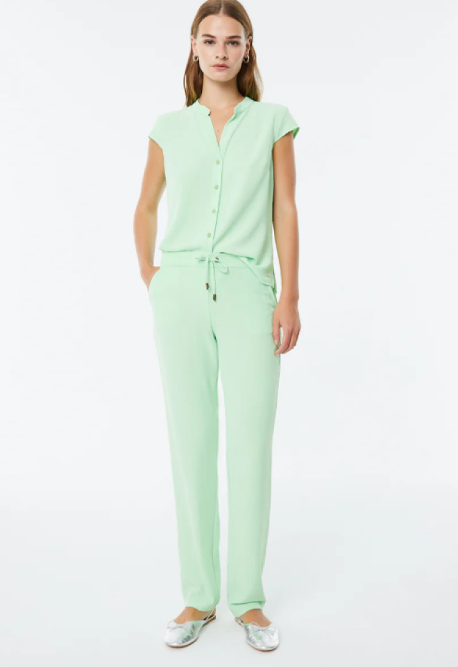 Pantalone Fluido - verde pastello -  42