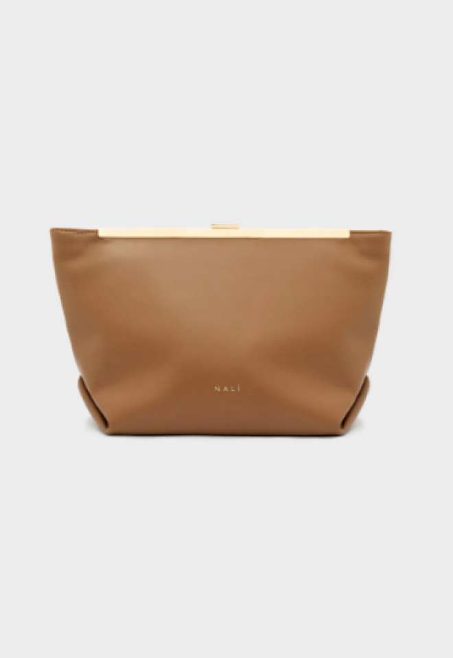  Pochette Lea in ecopelle con catena – Marrone - Marrone