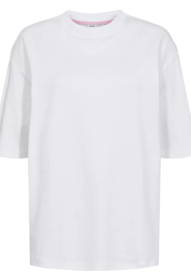 T-shirt bianca oversize in cotone con girocollo – Nümph -  XS/S