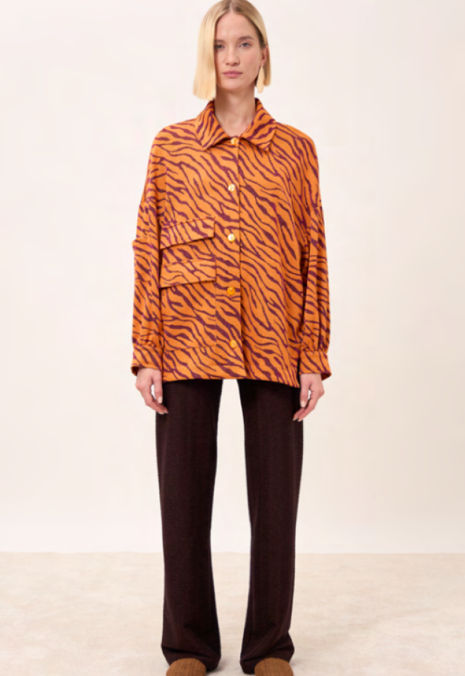 Giacca camicia Mirador jacquard zebra Luce – Made in Italy -  S