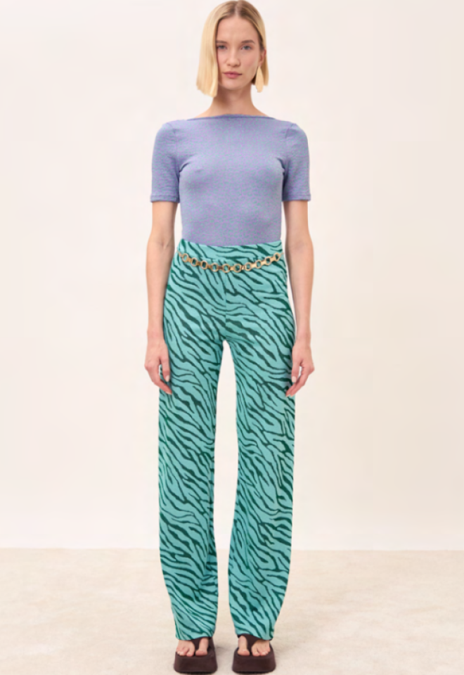 Pantalone zebra donna jacquard Luce Polinesia Made in Italy -  S