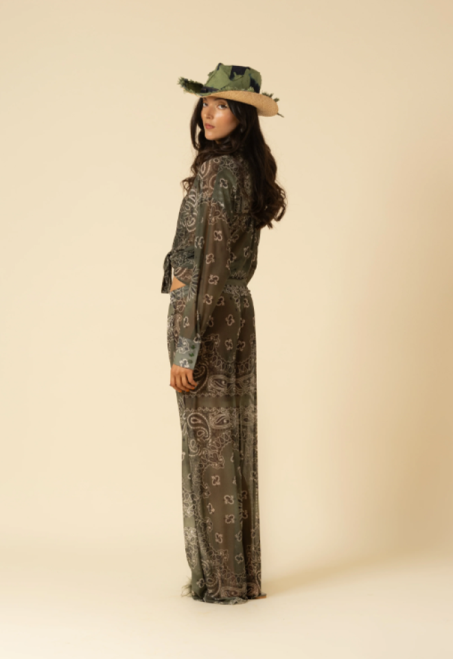 Pantalone mesh bandana Army – Vita elastica donna -  XS/S