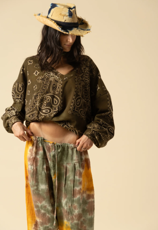 Felpa Oversize Bandana Army con Scollo a V – Don’t@Me -  taglia unica