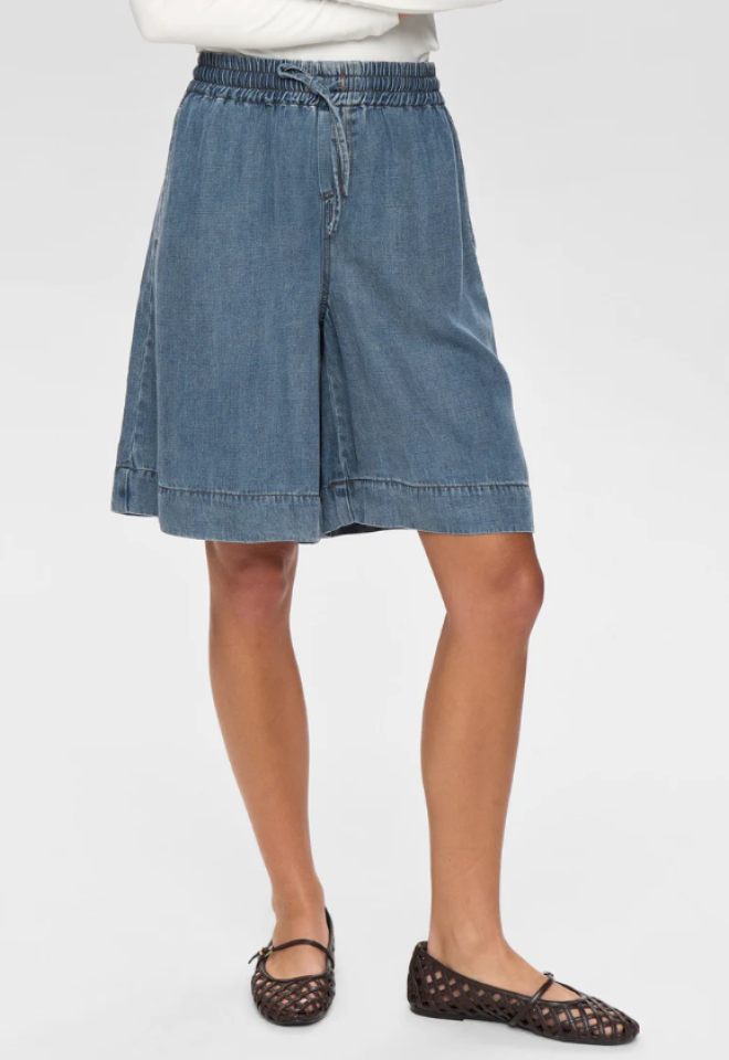 Shorts Nuelleda in denim leggero con elastico in vita -  S