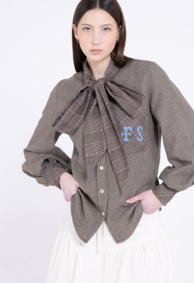 Camicia con Fiocco Bow-Tie Shirt Check – Front Street -  S