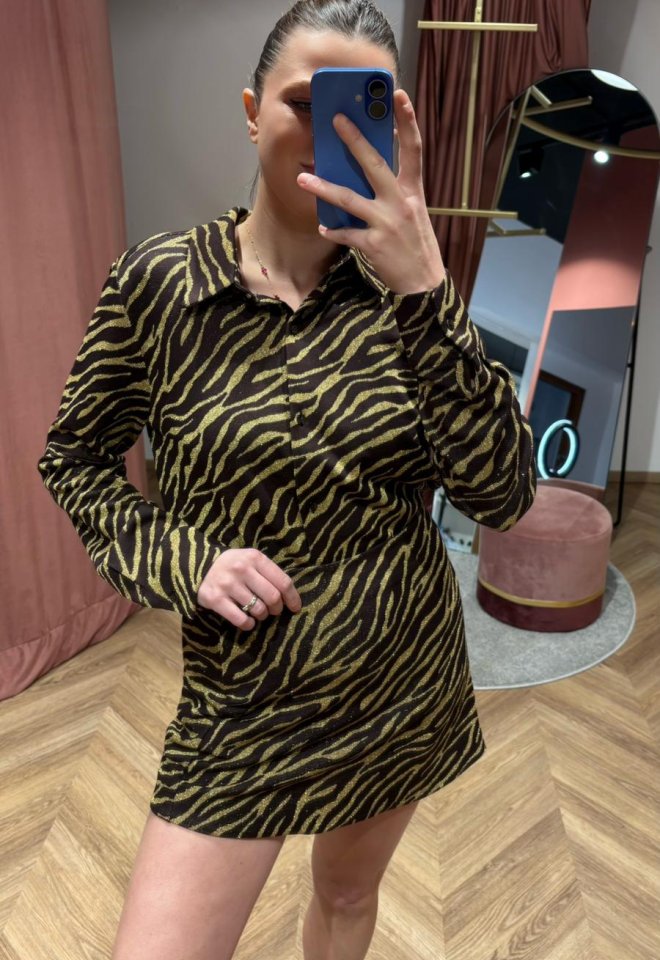 Minigonna Ginevra Zebra Lurex Oro – Luce Studio -  S