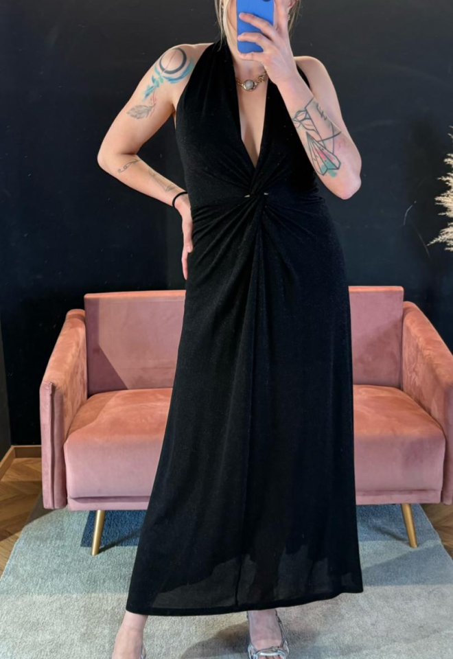 Abito lungo nero lurex  – BeLimousine -  S