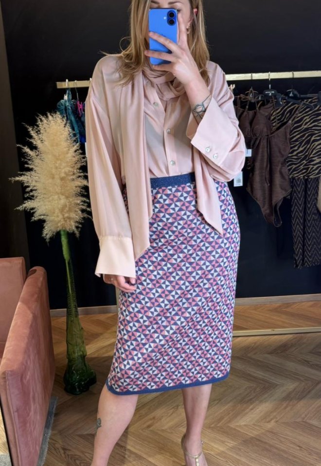 Gonna midi geometrica con lurex – Chiara Bertani -  S