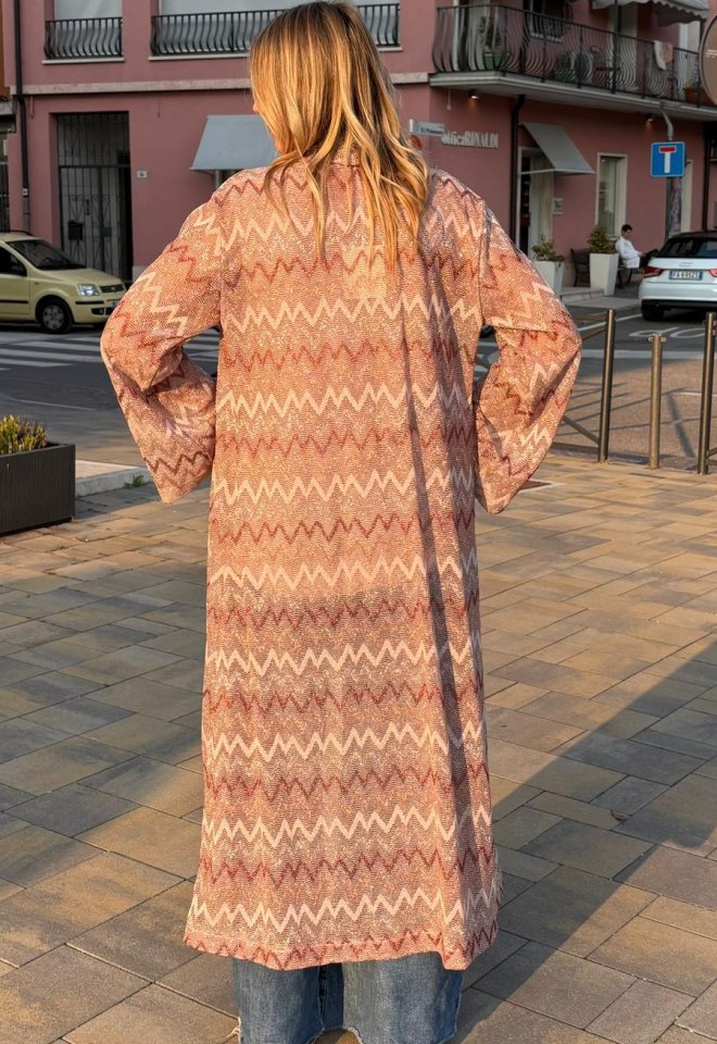 Maxi Kimono Lurex Zig Zag – B limousine -  taglia unica